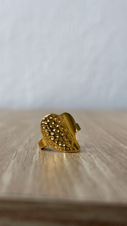 Hammered Heart Ring