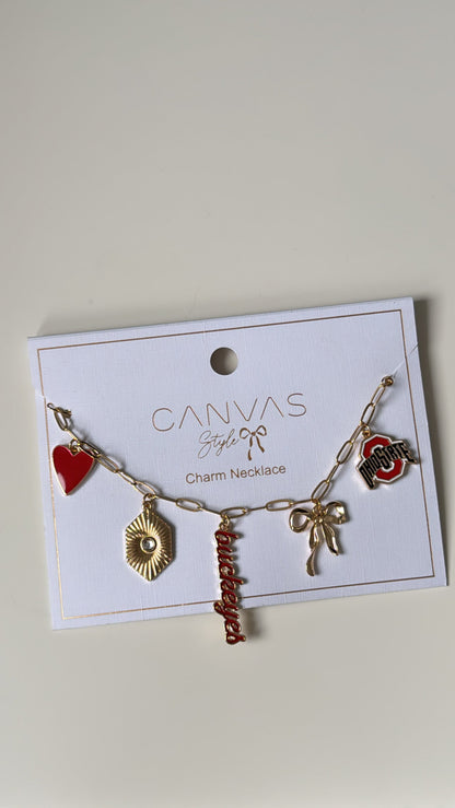 Buckeyes Paper Clip Charm Collector Necklace