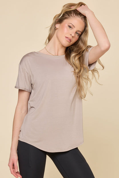 Reversible Deep V Tee - Cobblestone