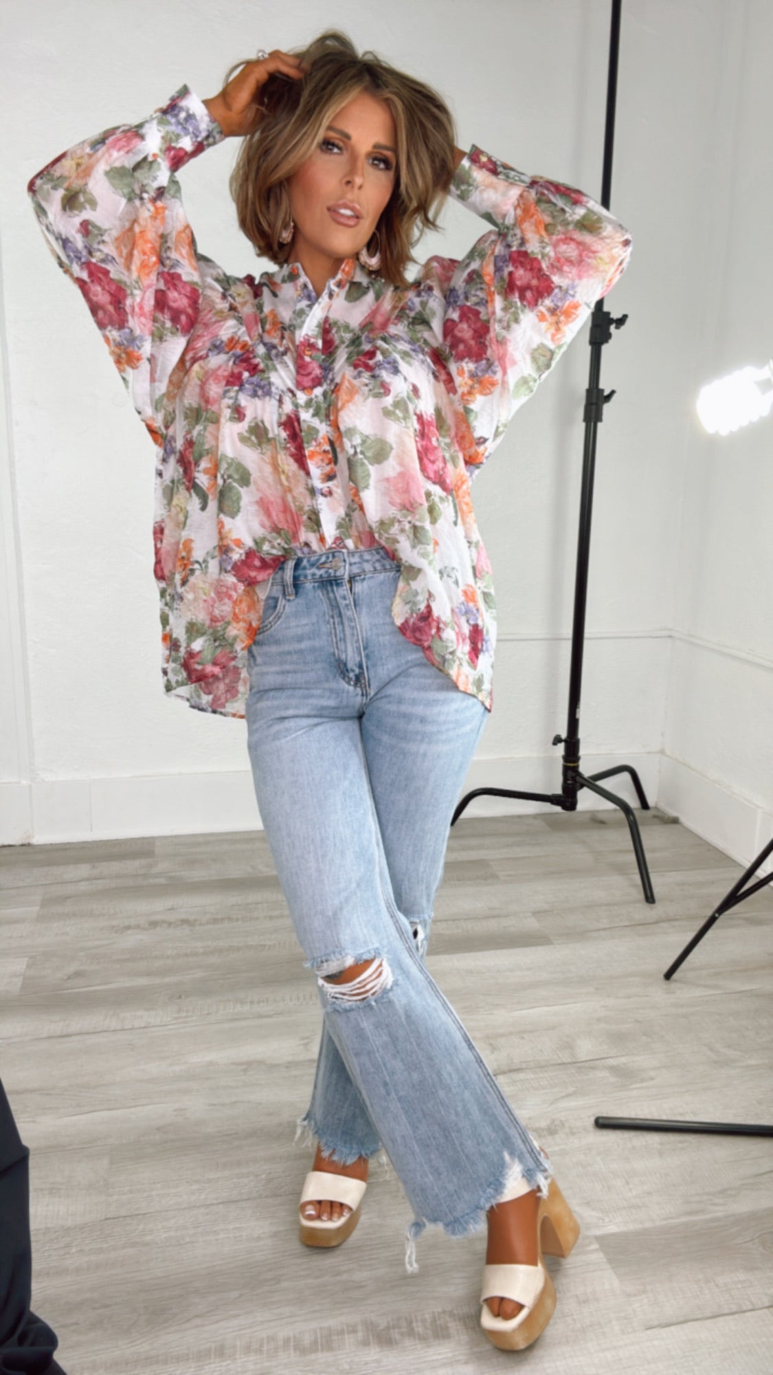 Jordie Distressed Denim Jean, VERVET