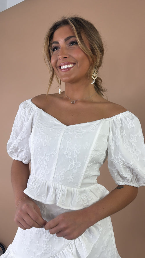 Love Grows Top, White