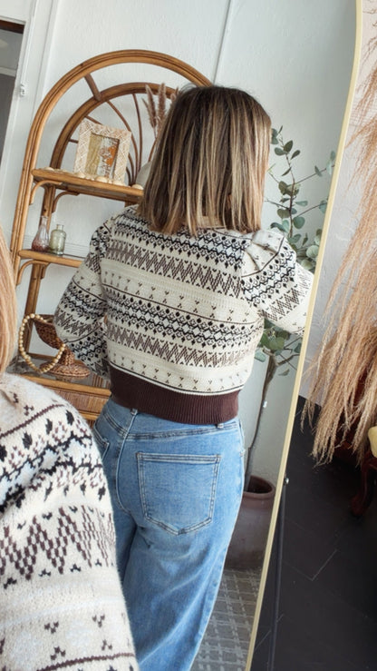 Maple Mist Sweater, Brown Multi