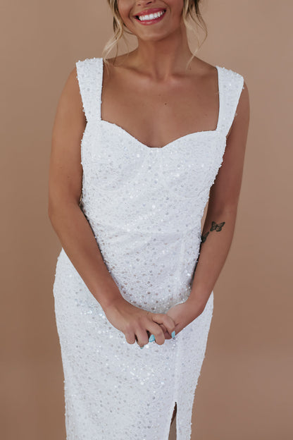 Pearl Sequin Midi Dress