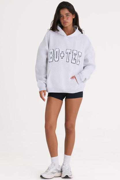 Soft Cotton Jersey Oversized Hoodie in Heather Grey