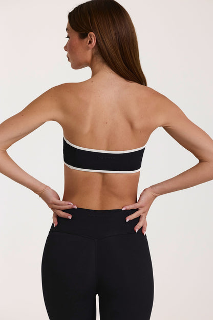 Soft Active Bandeau Sports Bra in Black