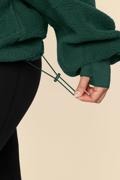 Big Hug Fleece Half Zip Sweater - Pine