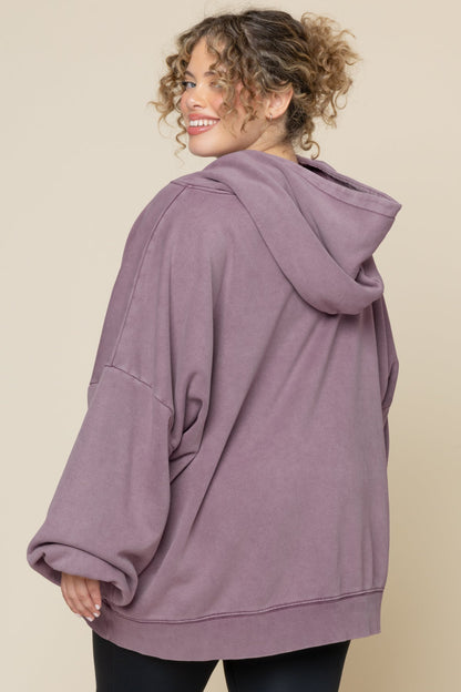 Boxy Boyfriend Hoodie - Vintage Crimson