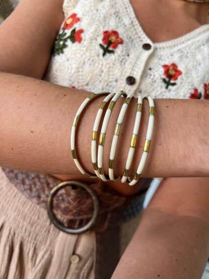 BuDhaGirl: Veda Bangles- set of 6- Ivory
