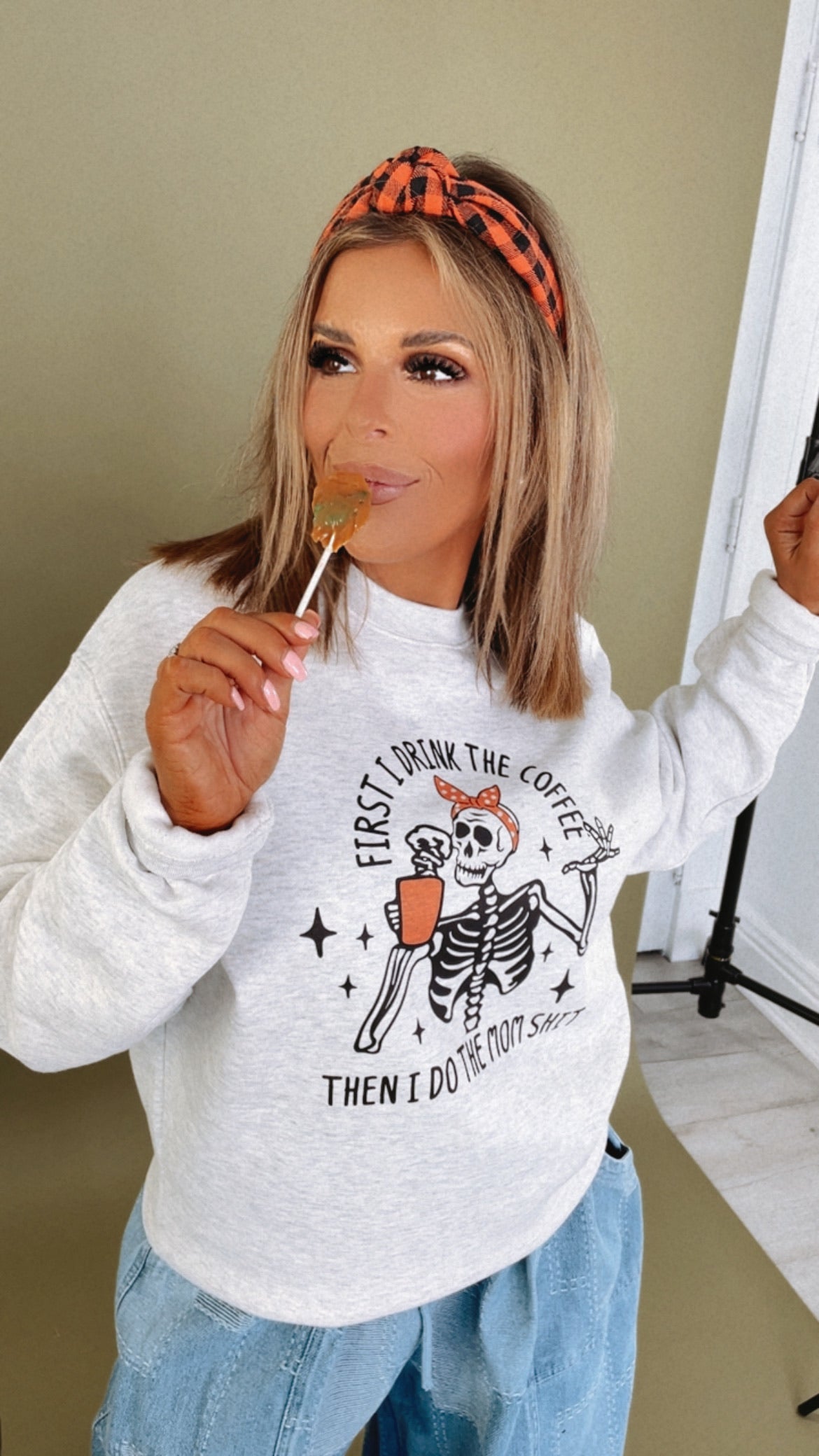 First I Drink Coffee Spooky Sweatshirt