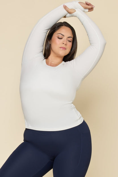 Call Me Baby Long Sleeve Top - White