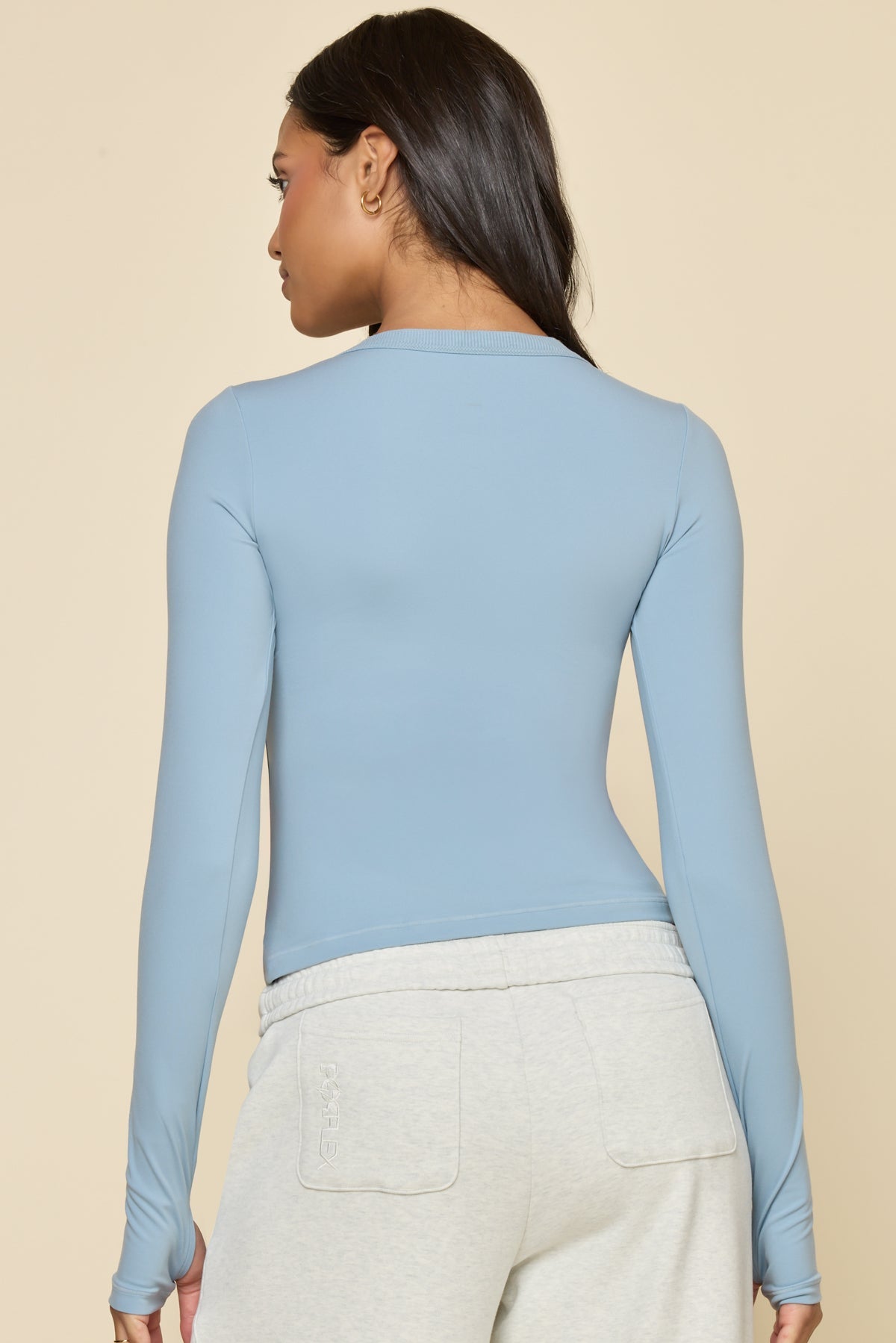 Call Me Baby Long Sleeve Top - Blue Storm