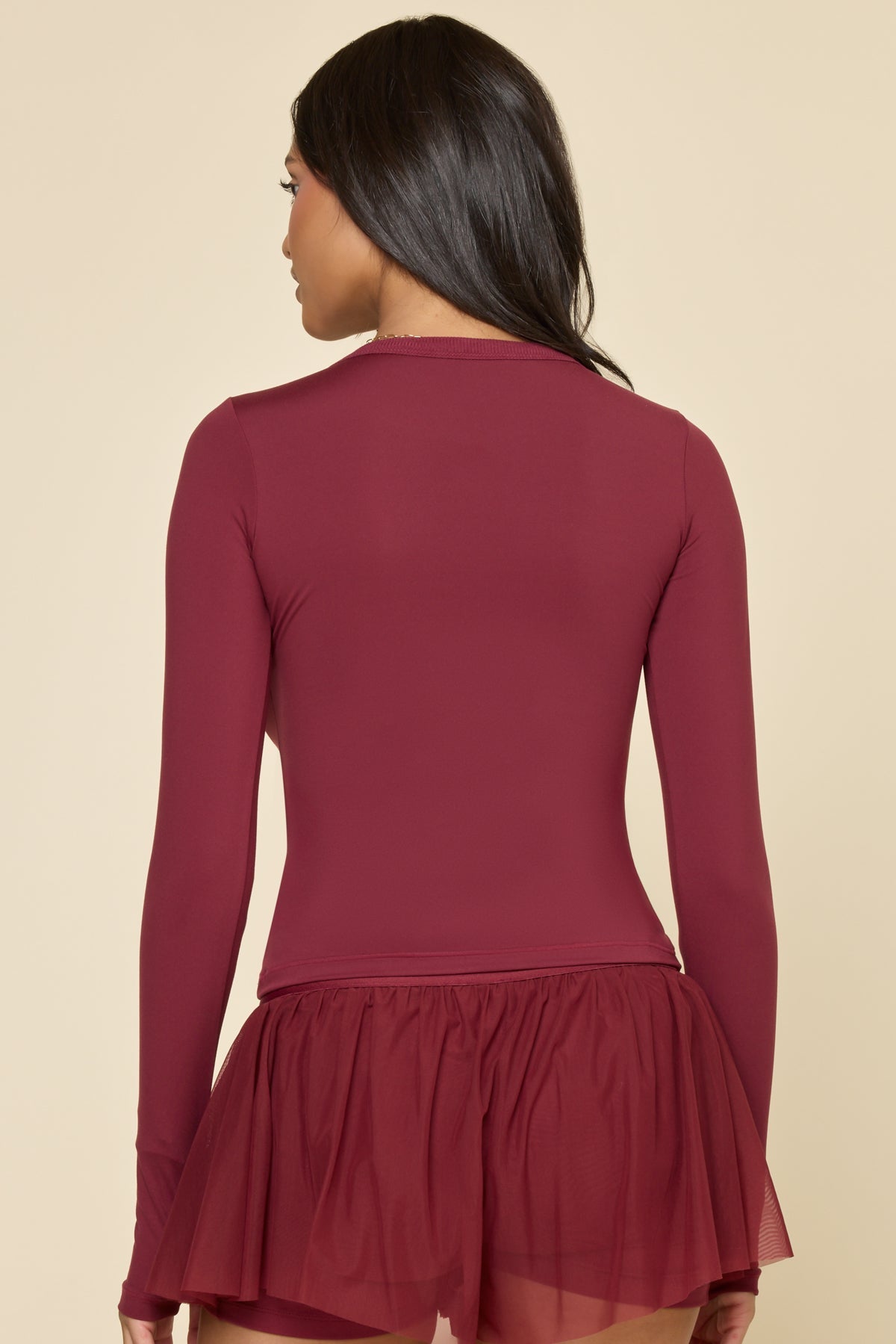 Call Me Baby Long Sleeve Top - Crimson