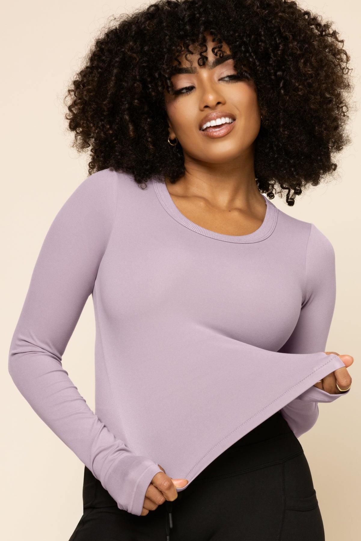 Call Me Baby Long Sleeve Top (Cropped) - Dusty Mauve