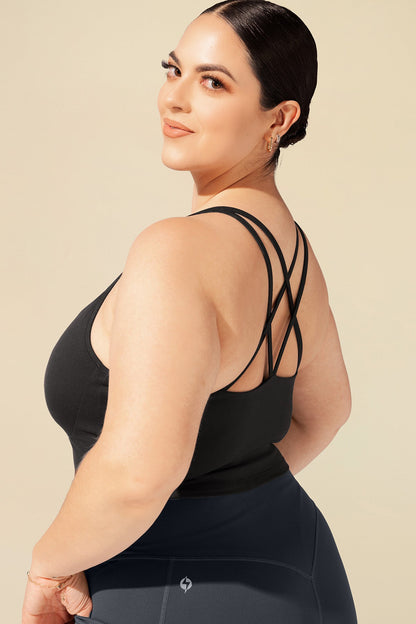 Celeste Mesh Crop Bralette - Black