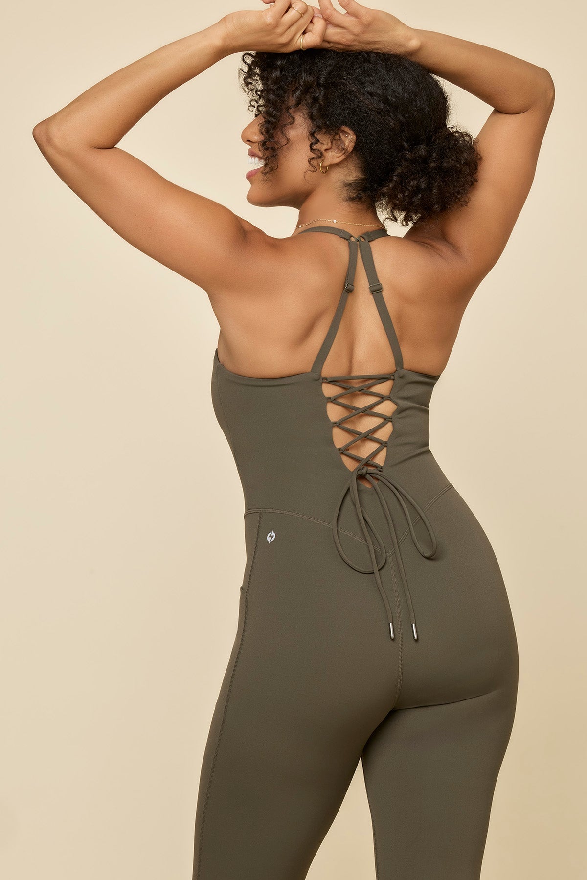 Cinch Up Flare Jumpsuit - Toasted Olive