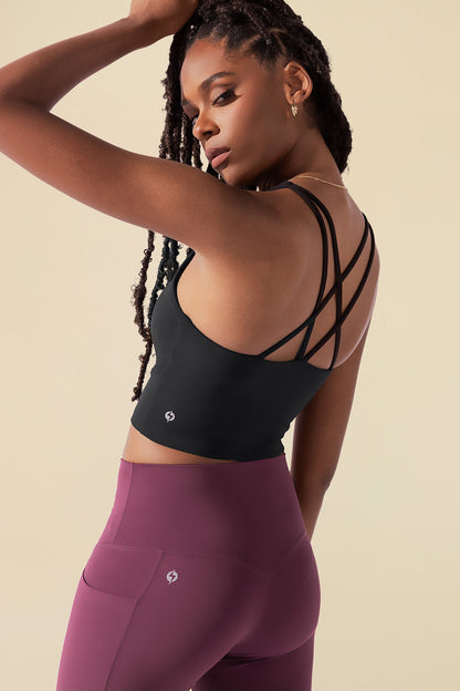 Cleo Corset Crop Bralette - Black