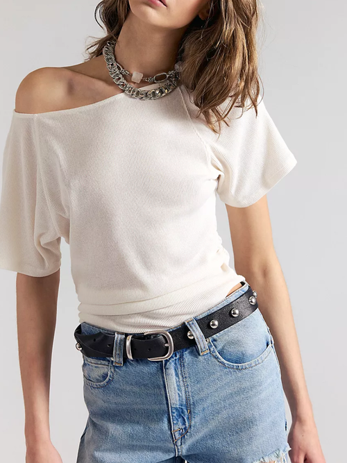 FREE PEOPLE Lucy Off Shoulder Tee