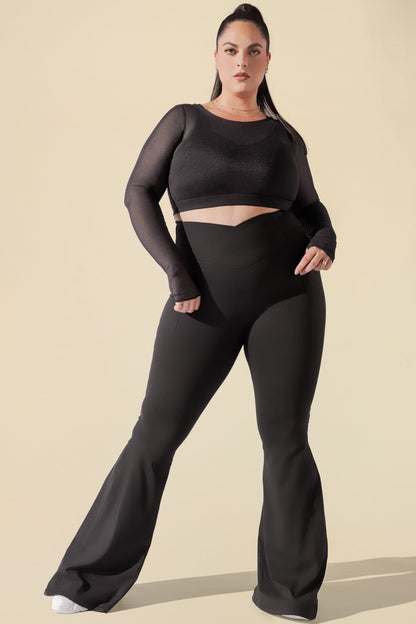Coquette Long Sleeve Mesh Bra - Black