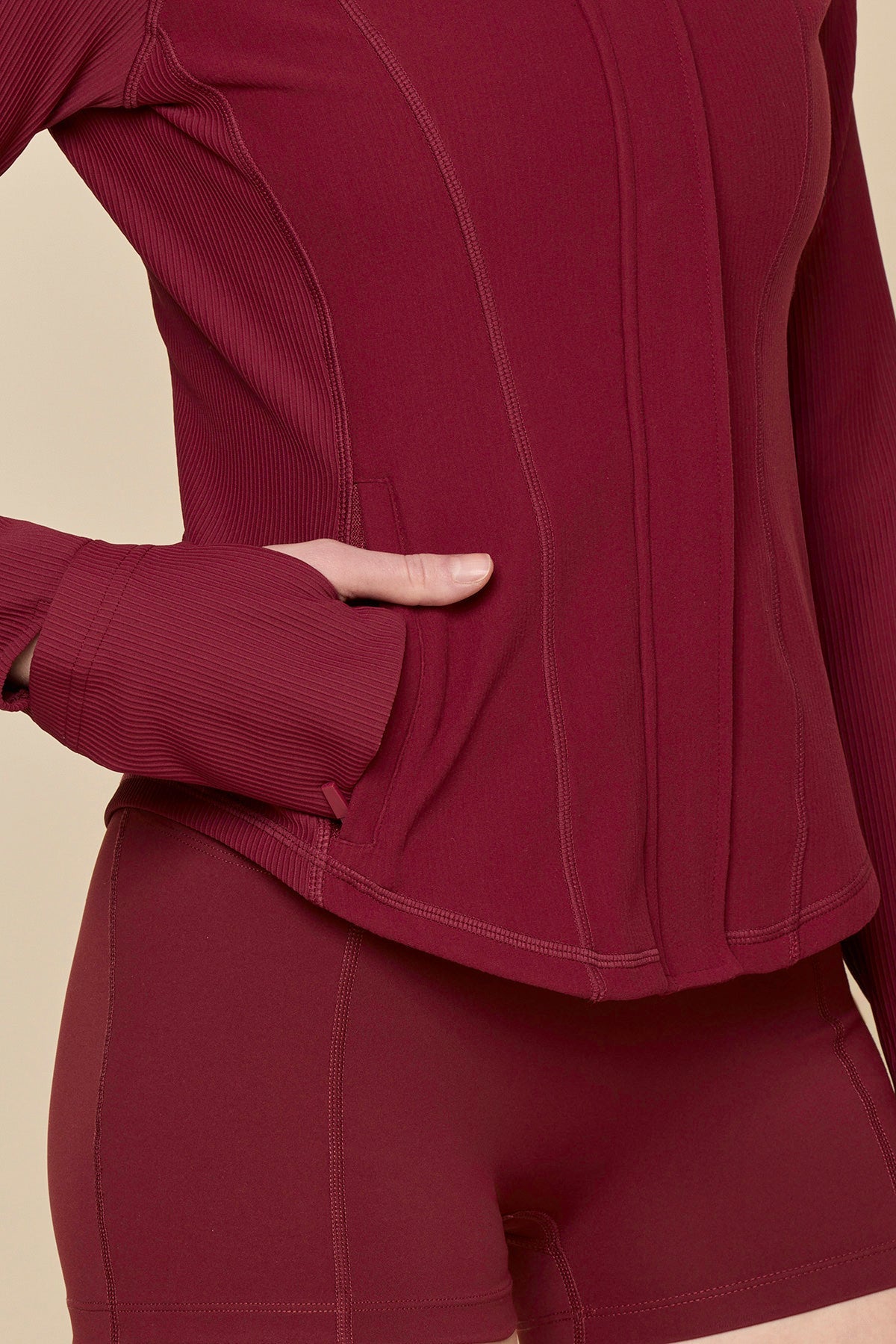 Corset Zip Jacket - Crimson