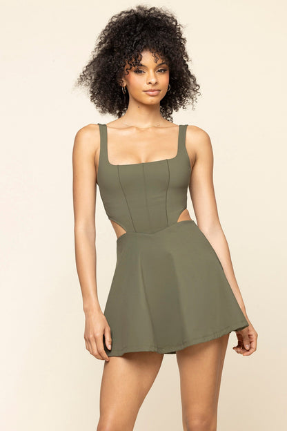 Cut It Out Dress - Dark Olive
