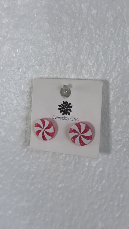 Candy Cane Stud Earring