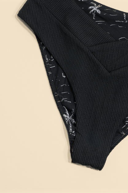 Crisscross Hourglass® Cheeky Bikini Bottom - Black Bold Rib