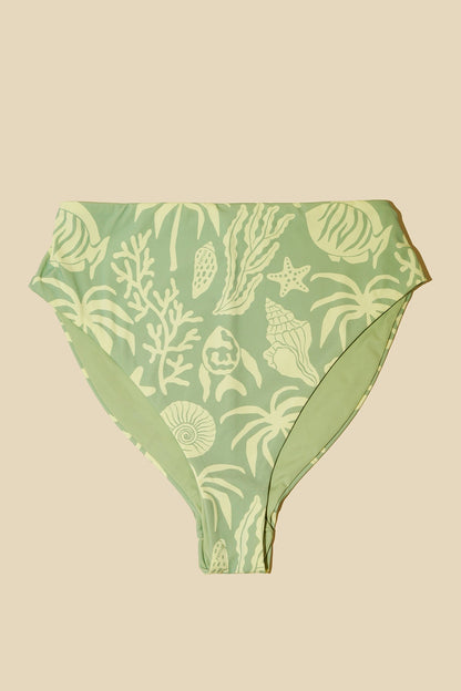 High Tide Reversible Cheeky Bikini Bottom - Coral Coast
