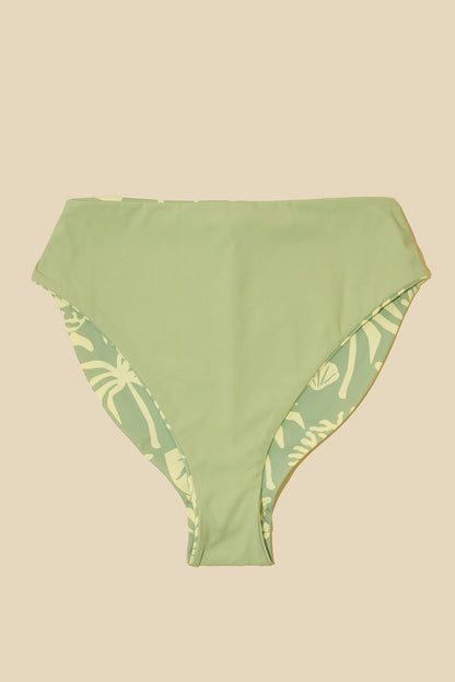 High Tide Reversible Cheeky Bikini Bottom - Coral Coast