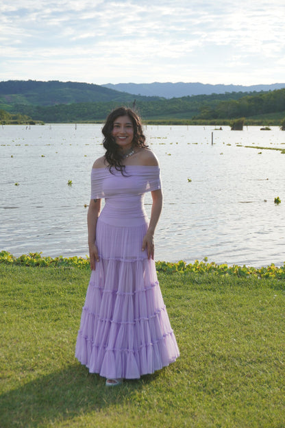 Off the Shoulder Tiered Gown by TransformationsbyTracy - Pattern Only