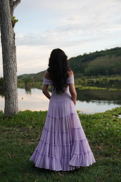 Off the Shoulder Tiered Gown by TransformationsbyTracy - Pattern Only
