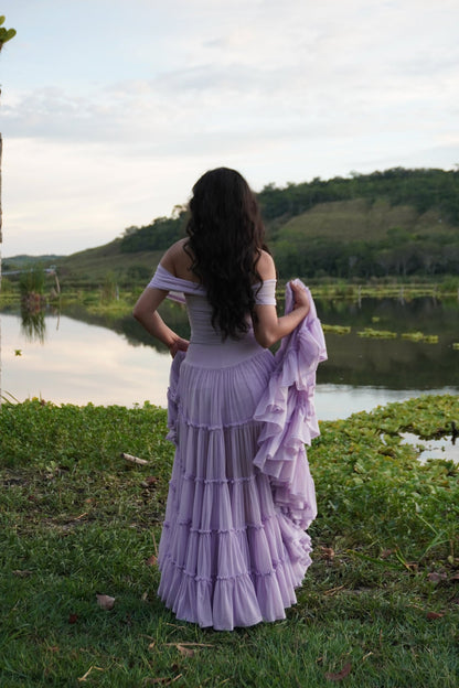 Off the Shoulder Tiered Gown by TransformationsbyTracy - Pattern Only