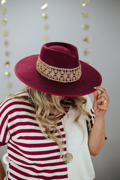 Palmer Rancher Hat, Burgundy