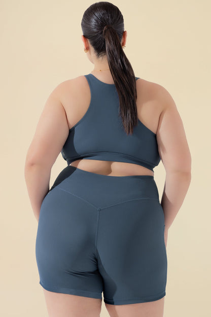 Crisscross Hourglass® Midi Shorts with Pockets (Ribbed) - Dark Navy