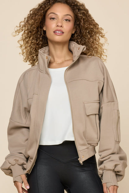 Cloud Bomber Jacket - Taupe