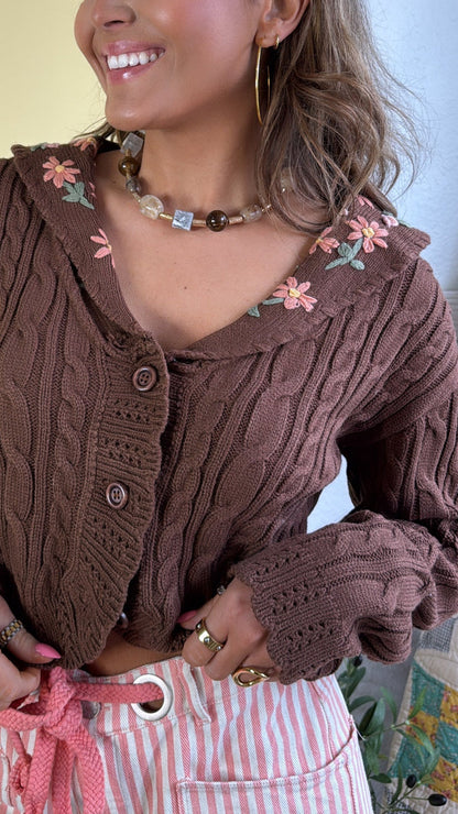 Early Meadows Knit Cardigan, Mocha