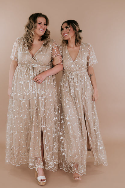 ECB Exclusive: Dreamy Floral Embroidered Maxi Dress