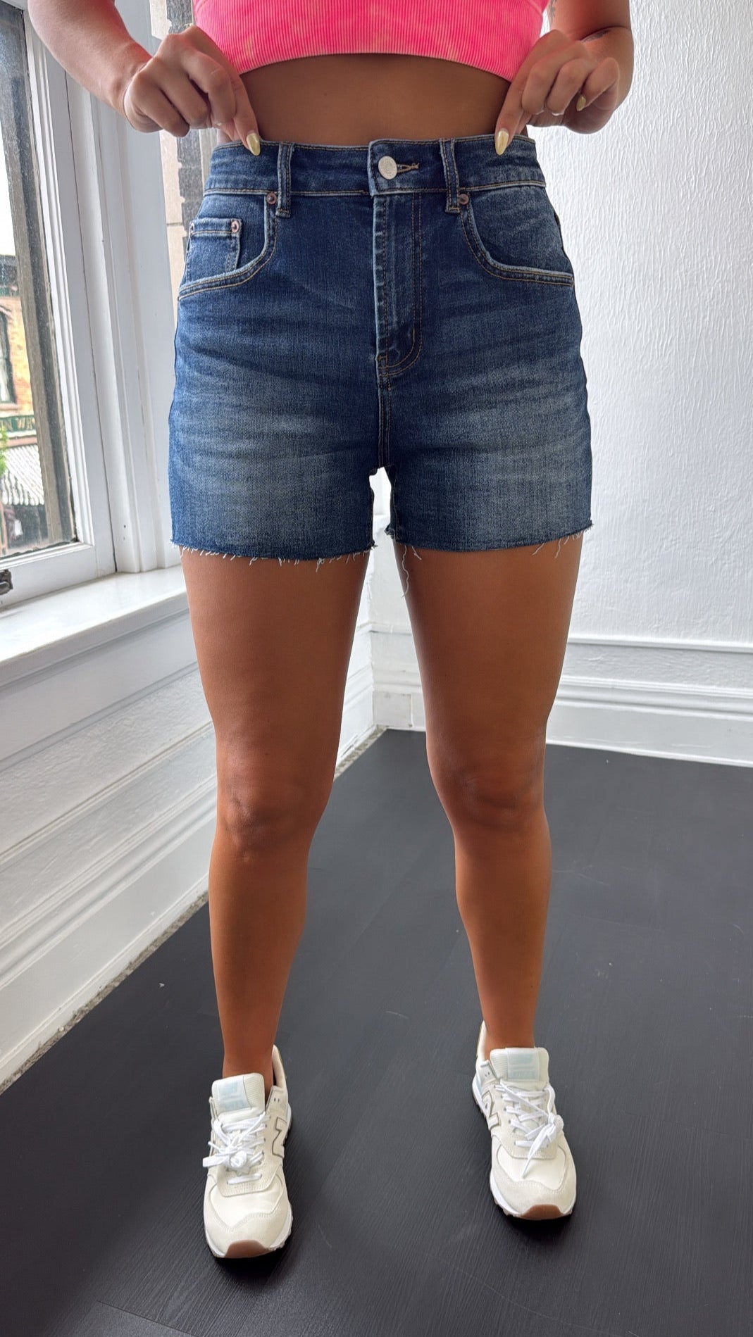 Bexley High Rise Denim Short, Dark