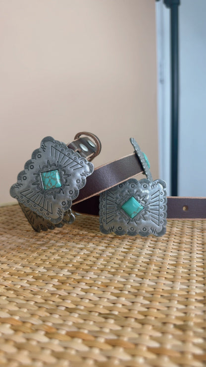 Dallas Distressed Western Concho Belt, Brown