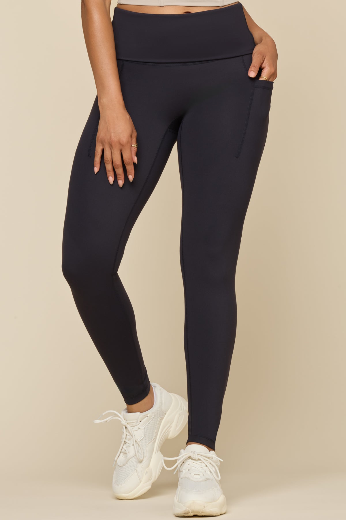Foldover Legging - Cool Black