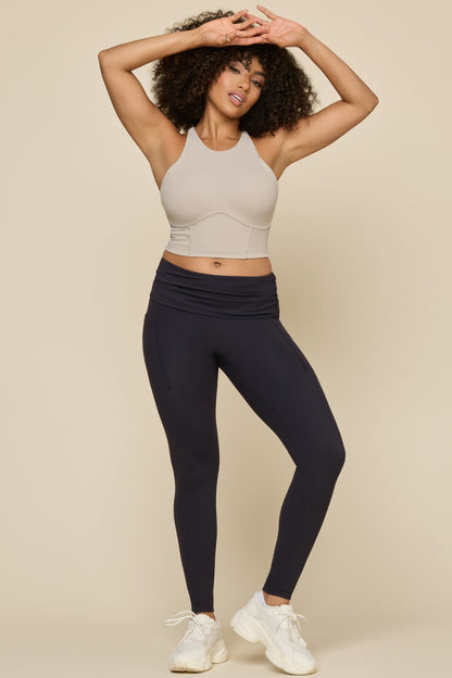 Foldover Legging - Cool Black