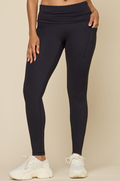 Foldover Legging - Cool Black