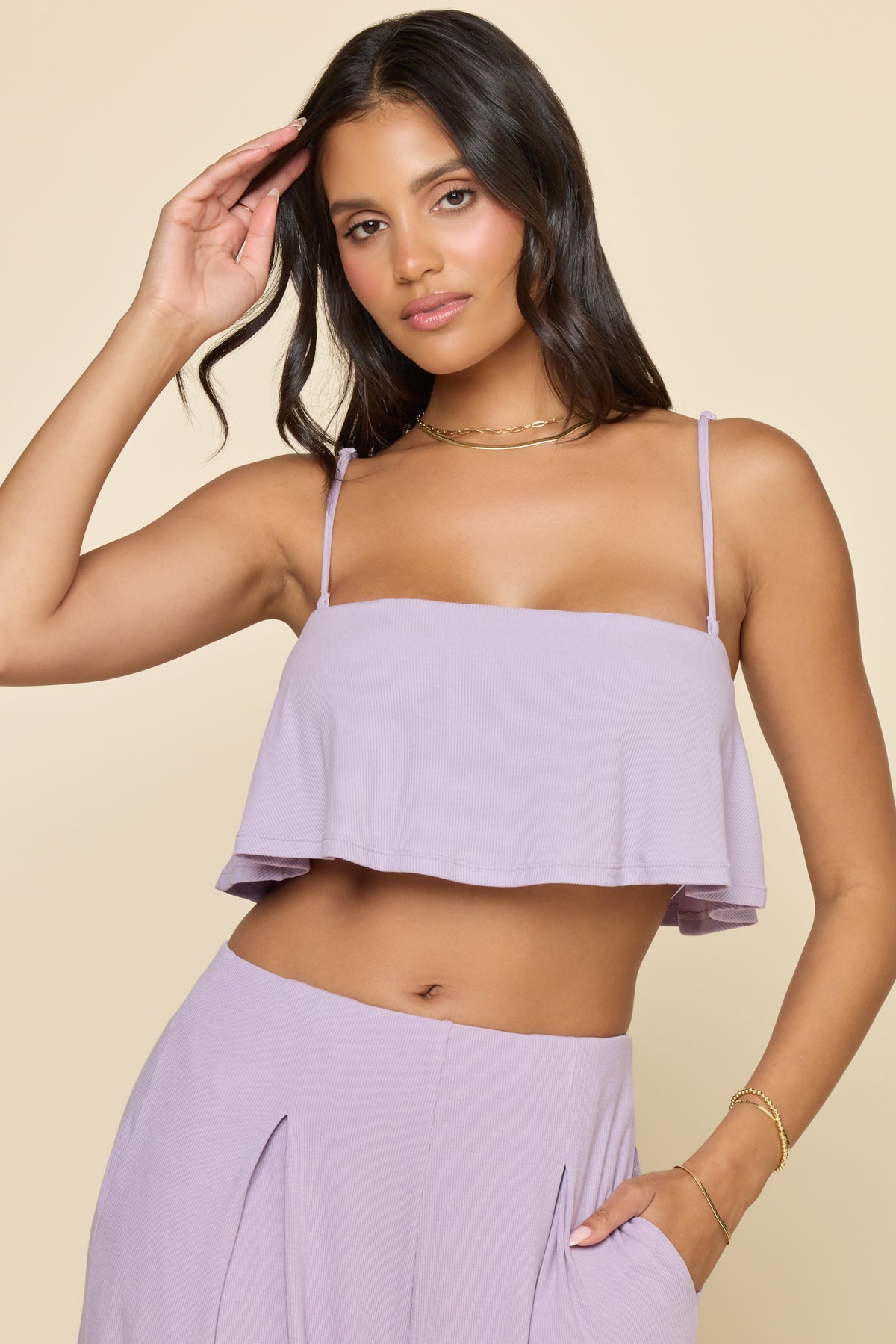 Go With The Flow Crop Top - Lavender Haze