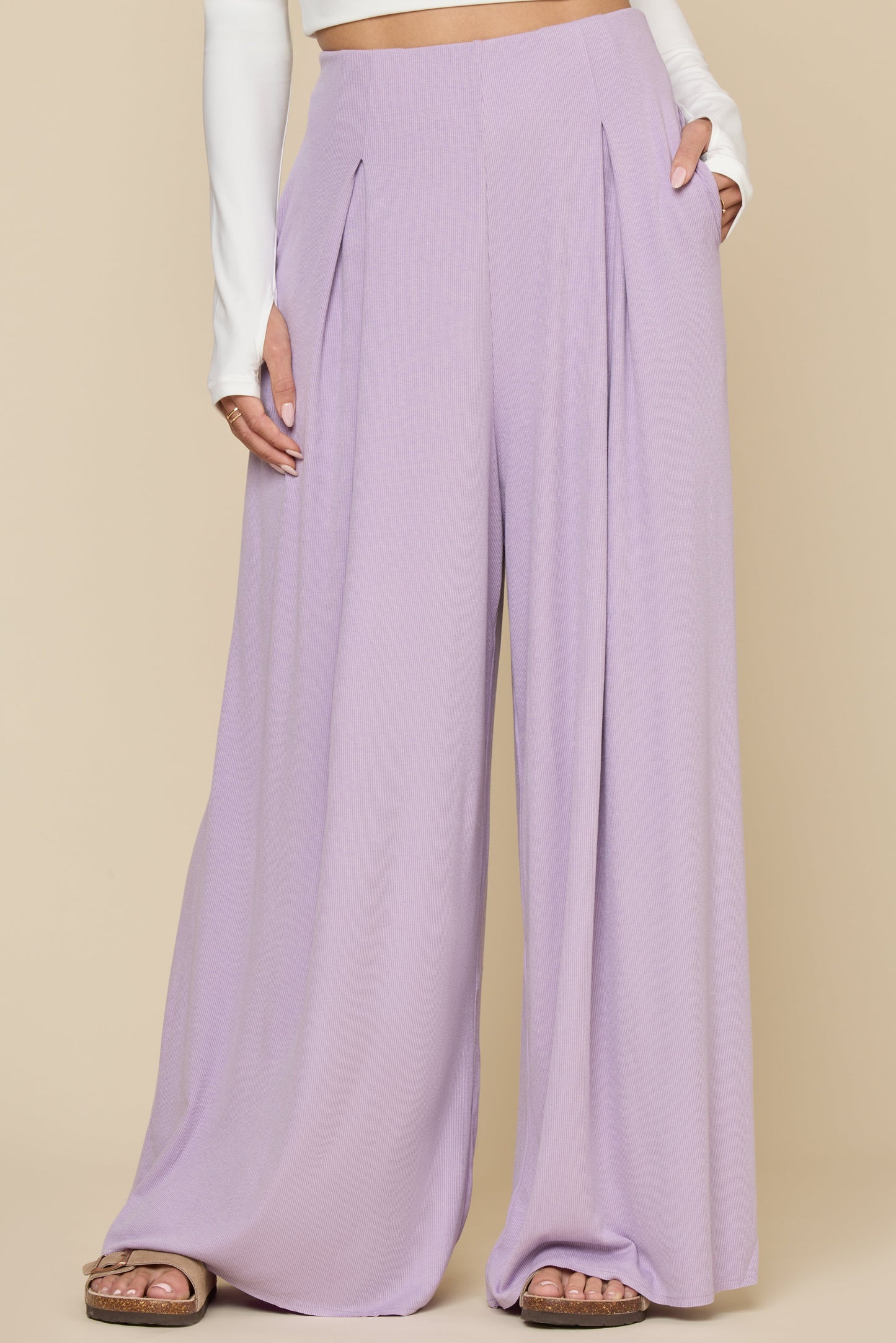Go with the Flow Wide Leg Pant - Lavender Haze