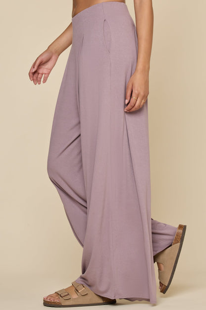 Go with the Flow Wide Leg Pant - Dusty Mauve