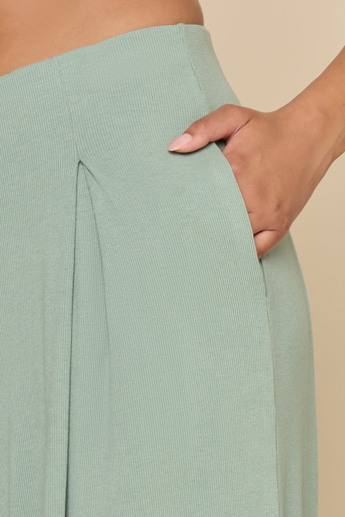 Go with the Flow Wide Leg Pant - Evening Moss
