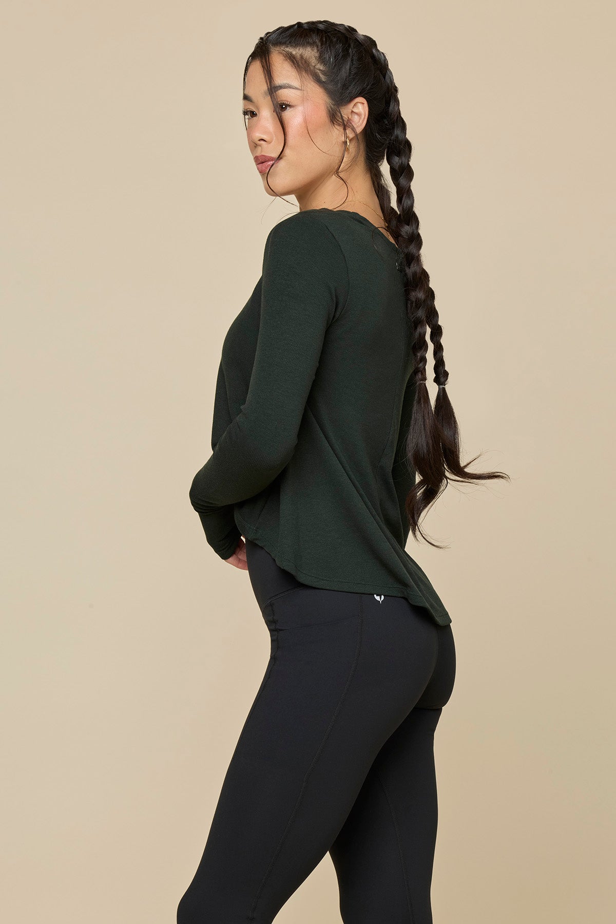 Go With The Flow Long Sleeve Top - Deep Forest