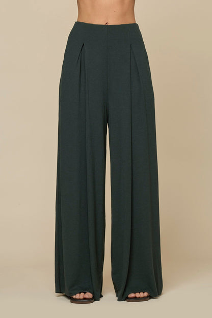 Go with the Flow Wide Leg Pant - Deep Forest