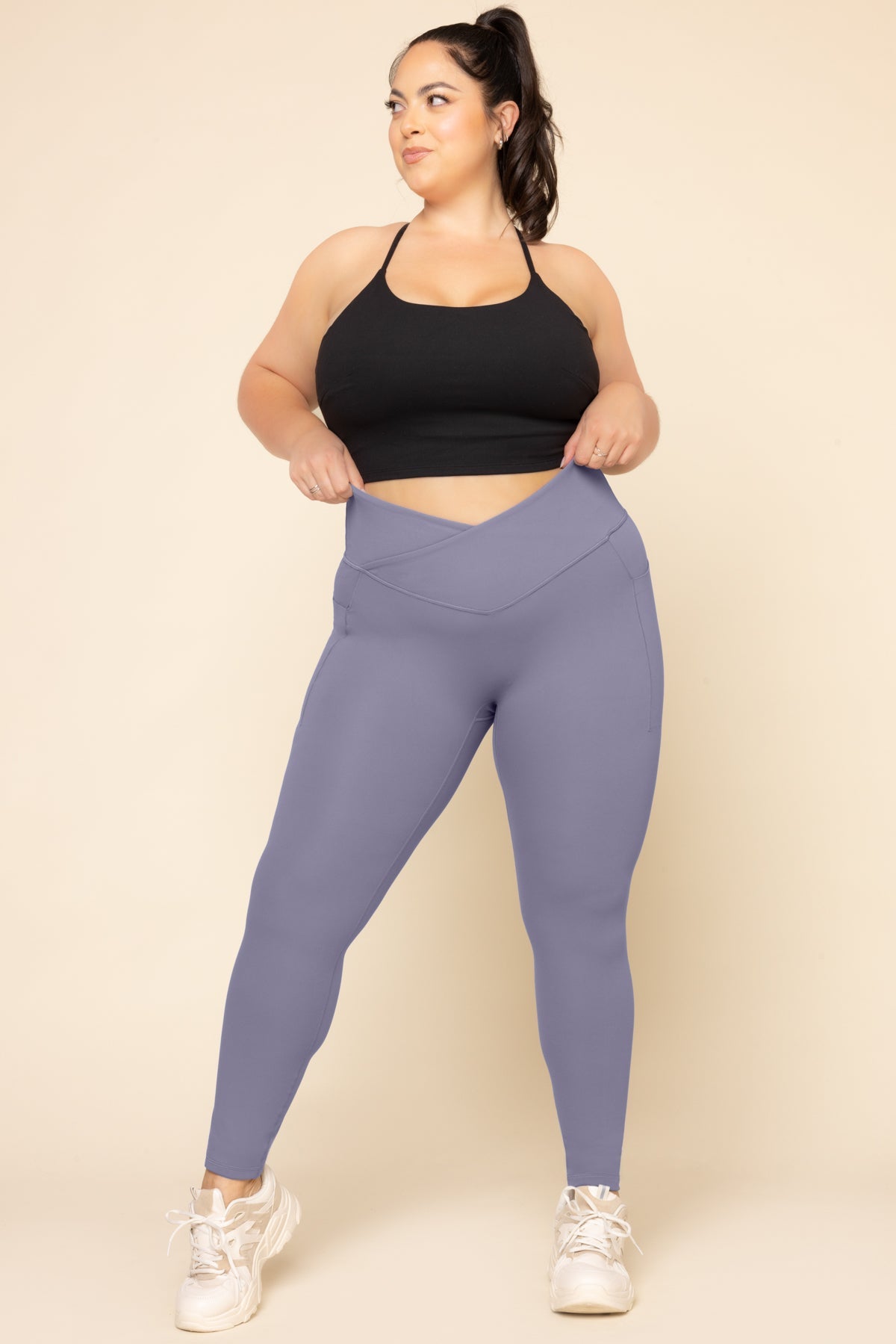 Crisscross Hourglass® Legging with Pockets - Blue Mist