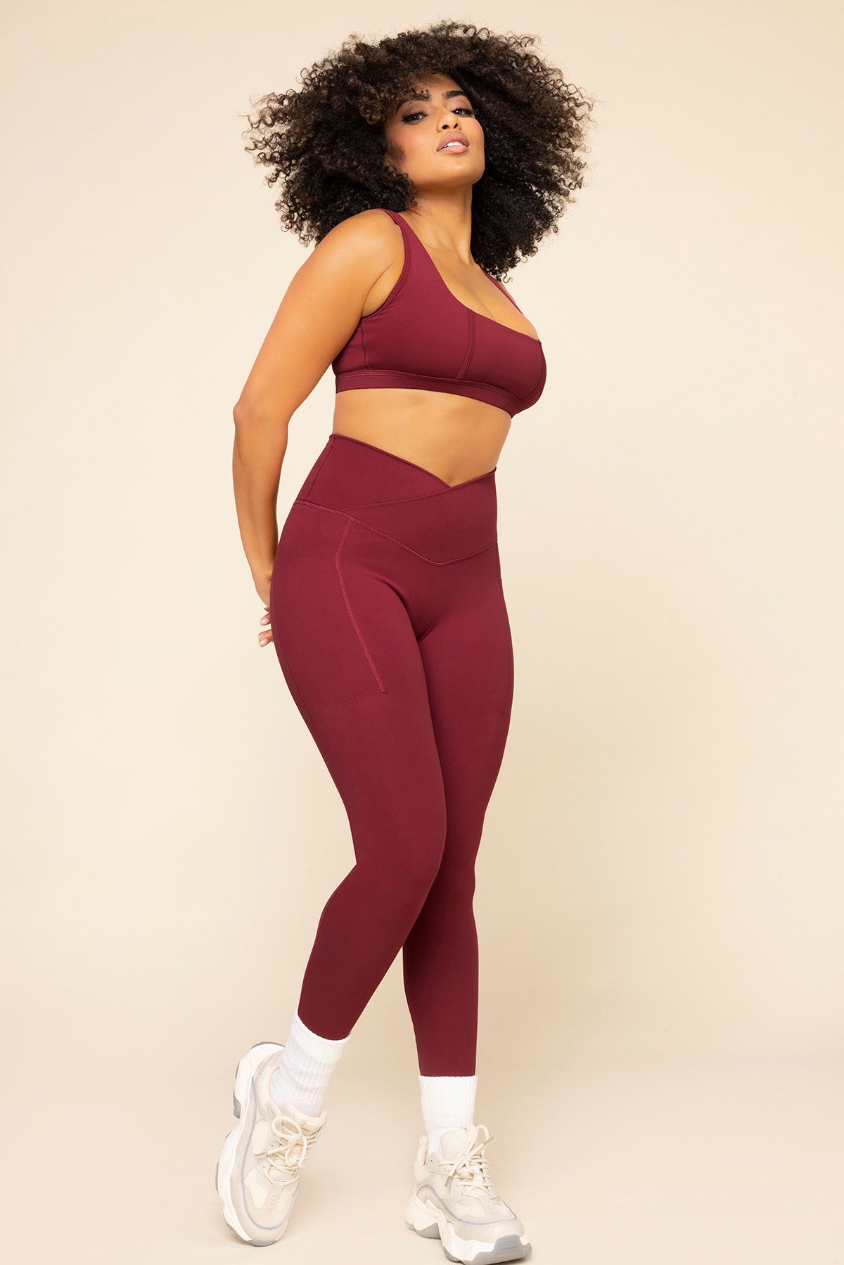 Crisscross Hourglass® Legging with Pockets - Crimson