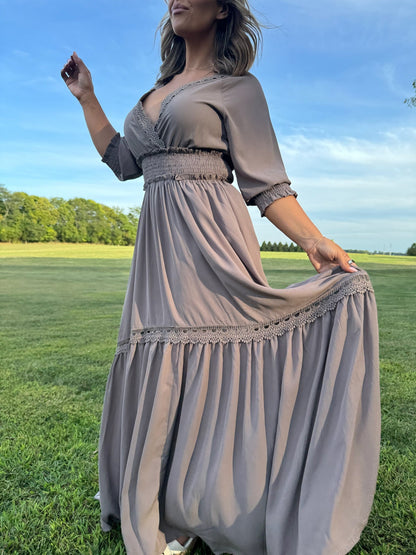 ECB Exclusive: Most Admired Maxi Dress , Taupe